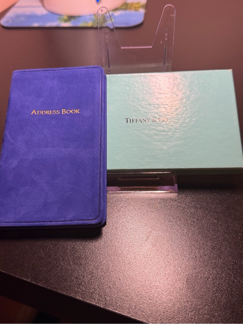 Tiffany & Co. leather Suede  Address Book with box